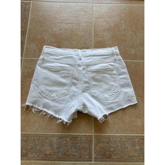 Frame Le Cutoff Distressed White Jean Shorts  Women‎ Size: 25 - Picture 3 of 7